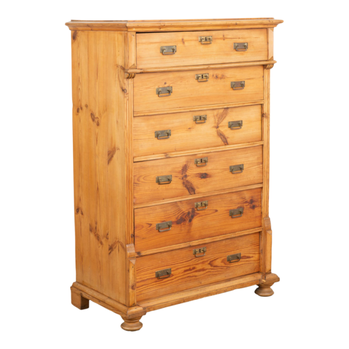 pine highboy chest of six drawers denmark circa 1880 3445