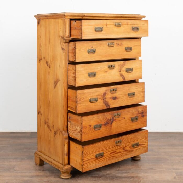 pine highboy chest of six drawers denmark circa 1880 4439