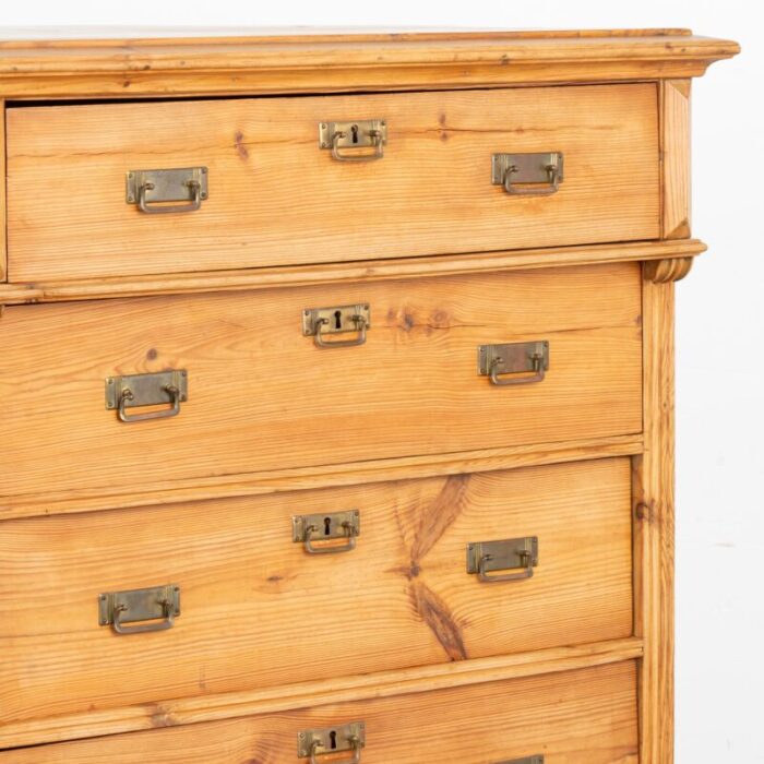 pine highboy chest of six drawers denmark circa 1880 7154