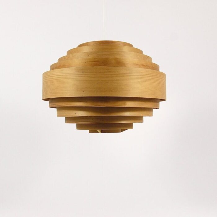 pine lamella ring globe pendant light from hans agne jakobsson ab markaryd sweden 1970s 11