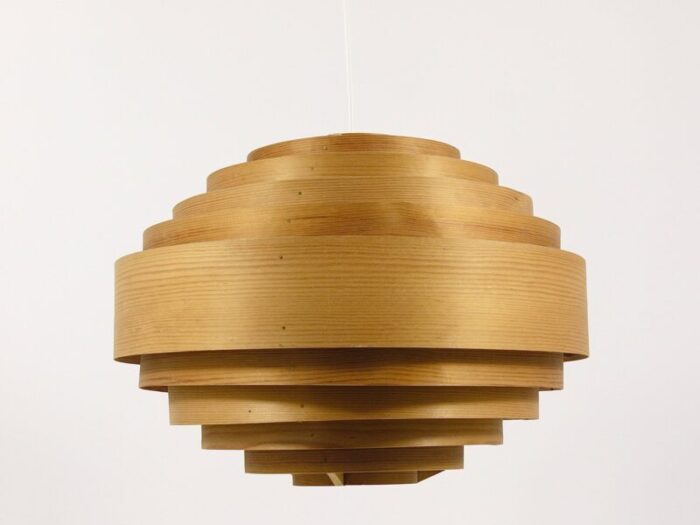 pine lamella ring globe pendant light from hans agne jakobsson ab markaryd sweden 1970s 12