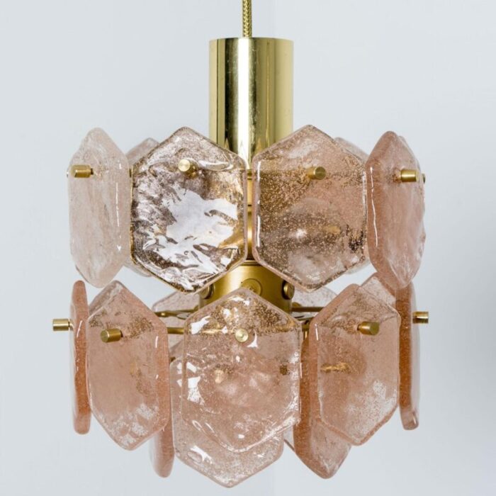 pink ice glass chandelier attributed to kalmar franken 1960 14