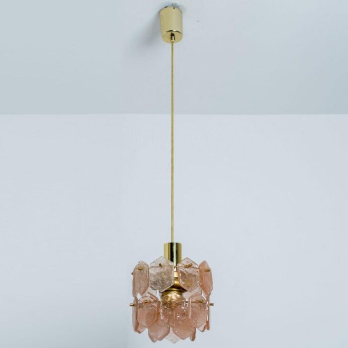 pink ice glass chandelier attributed to kalmar franken 1960 15