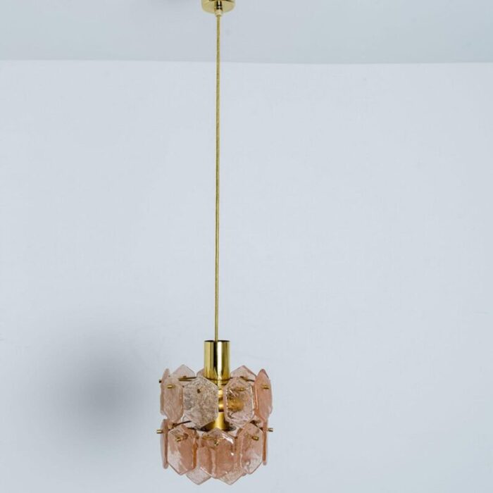 pink ice glass chandelier attributed to kalmar franken 1960 16