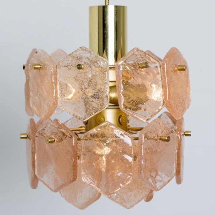 pink ice glass chandelier attributed to kalmar franken 1960 3