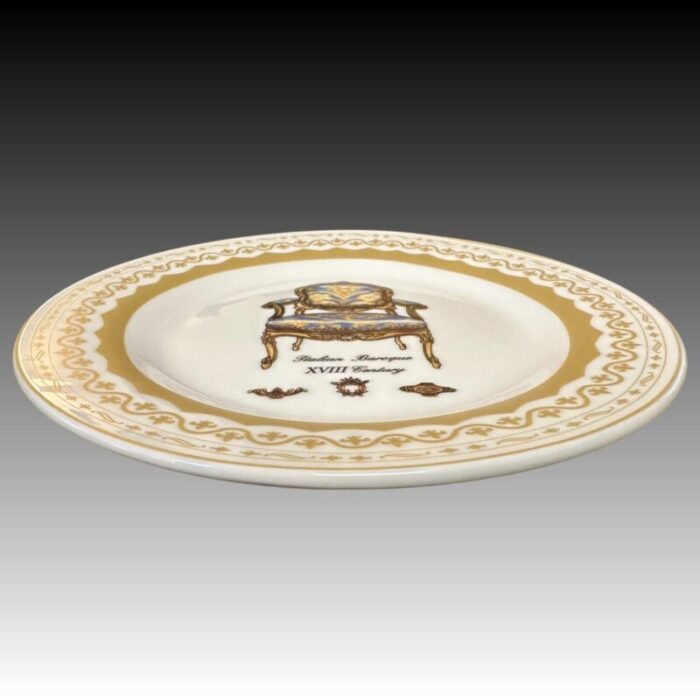 porcelain treasures antique chairs motif dessert plates set of 4 8924