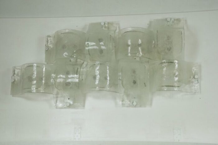 postmodern sconces in pulegoso murano glass from av mazzega 1970s set of 9 1