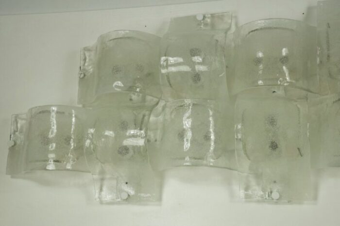 postmodern sconces in pulegoso murano glass from av mazzega 1970s set of 9 5