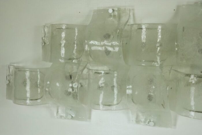 postmodern sconces in pulegoso murano glass from av mazzega 1970s set of 9 8