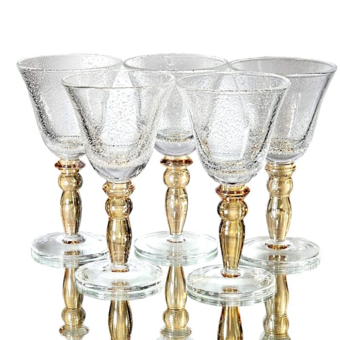 pottery barn bubble hand blown wine glasses set of 5 2468