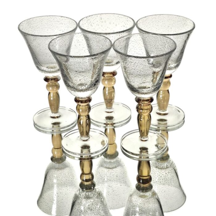 pottery barn bubble hand blown wine glasses set of 5 4016