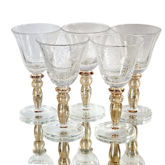 pottery barn bubble hand blown wine glasses set of 5 6096