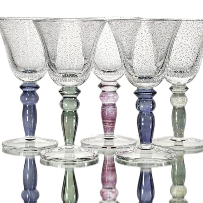 pottery barn bubble wine glasses set of 5 2013