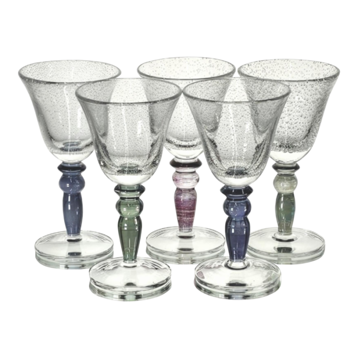 pottery barn bubble wine glasses set of 5 3084