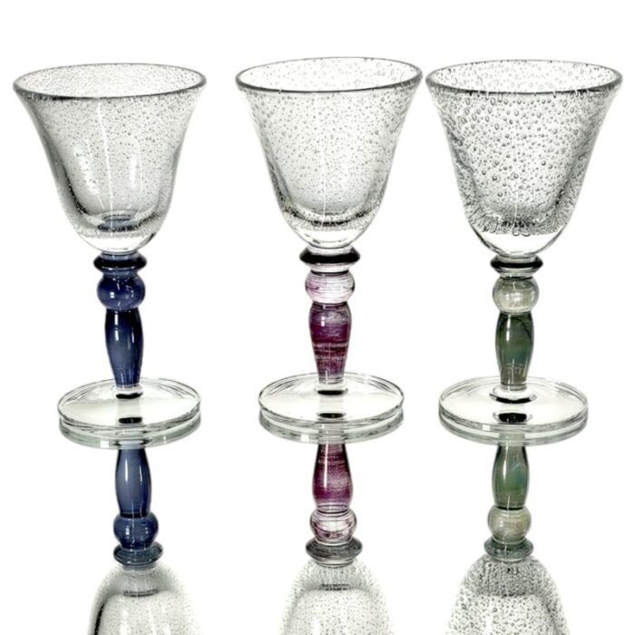 pottery barn bubble wine glasses set of 5 6363