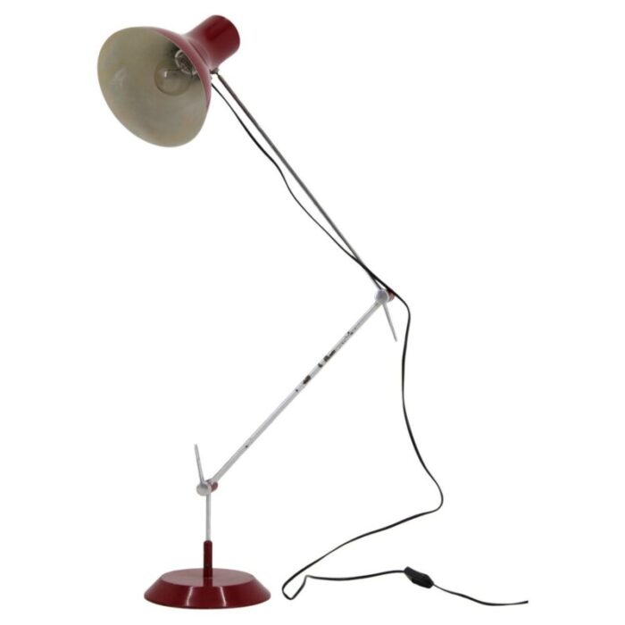 red adjustable floor lamp czechoslovakia 1970s 1