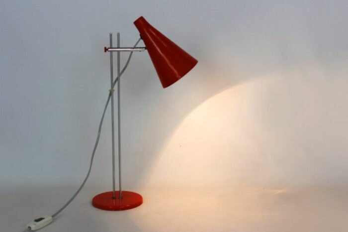 red table lamp by josef hurka for lidokov 1970s 15