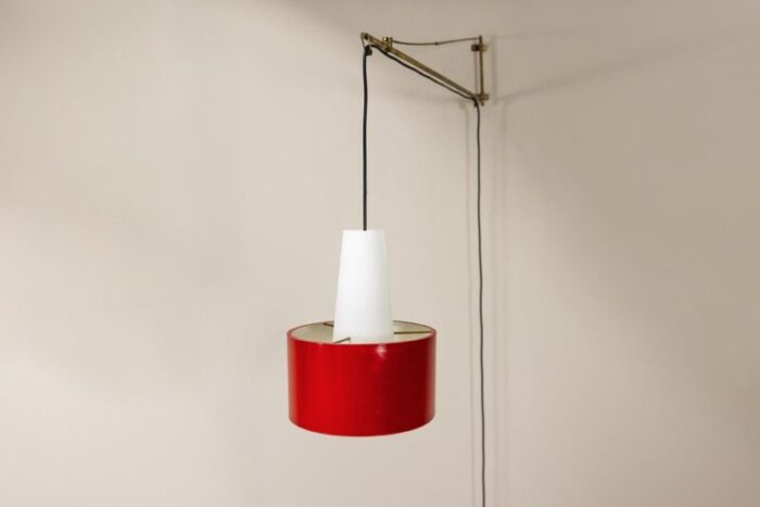 red wall lamp model 2601 by gaetano sciolari for stilnovo italy 1950s 2