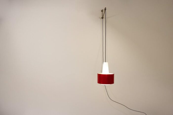 red wall lamp model 2601 by gaetano sciolari for stilnovo italy 1950s 4