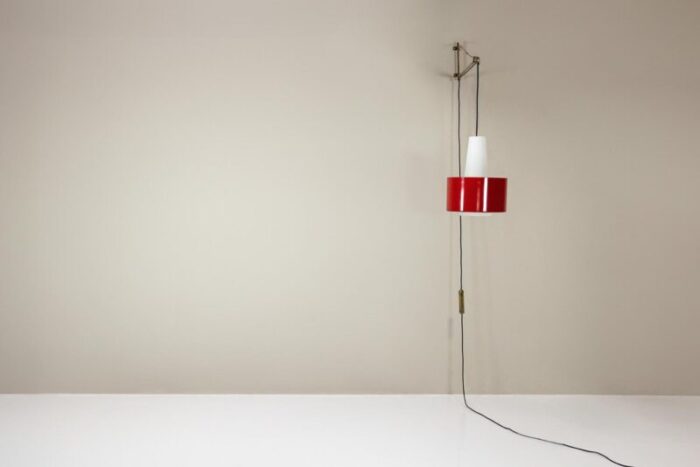 red wall lamp model 2601 by gaetano sciolari for stilnovo italy 1950s 5