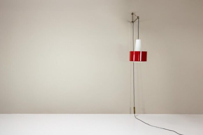 red wall lamp model 2601 by gaetano sciolari for stilnovo italy 1950s 6