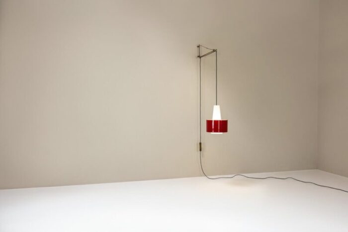 red wall lamp model 2601 by gaetano sciolari for stilnovo italy 1950s 7