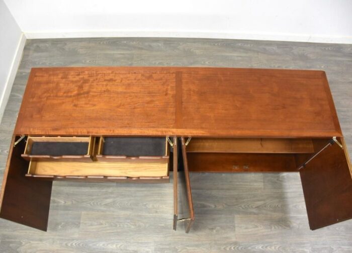 refinished teak credenza by baker 0338