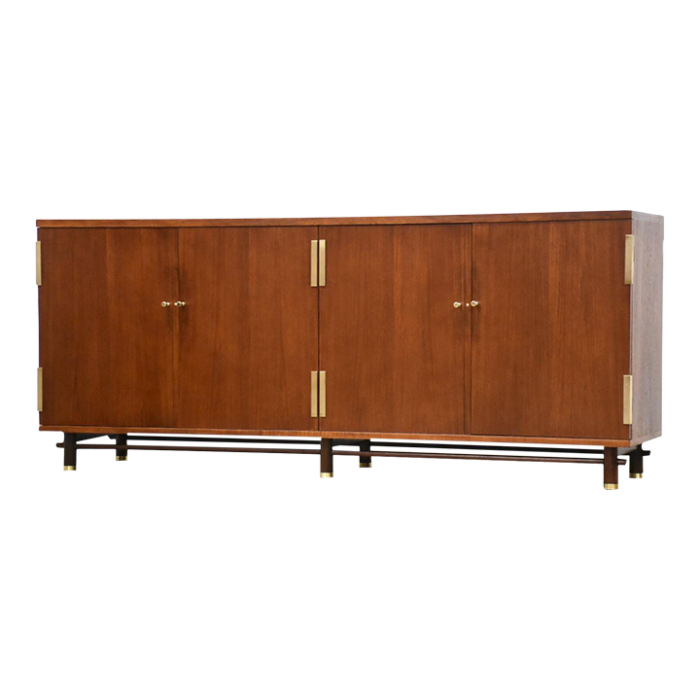 refinished teak credenza by baker 2863