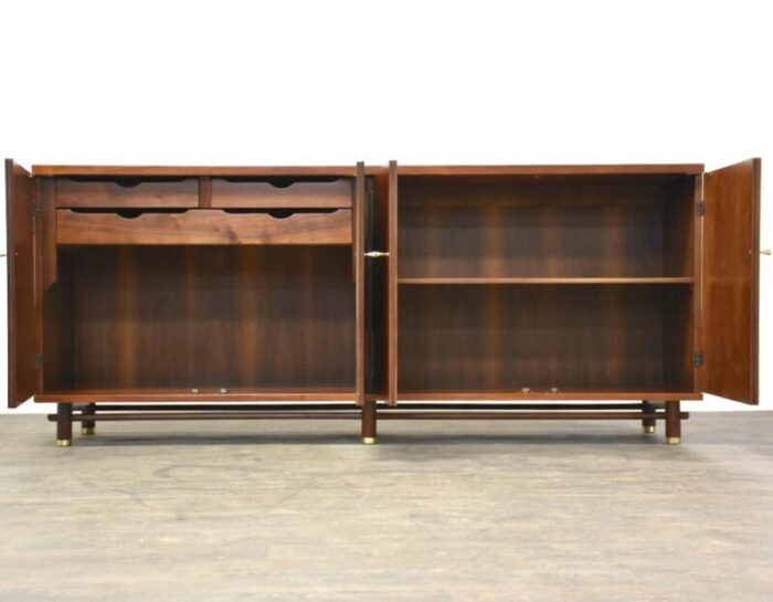 refinished teak credenza by baker 4545