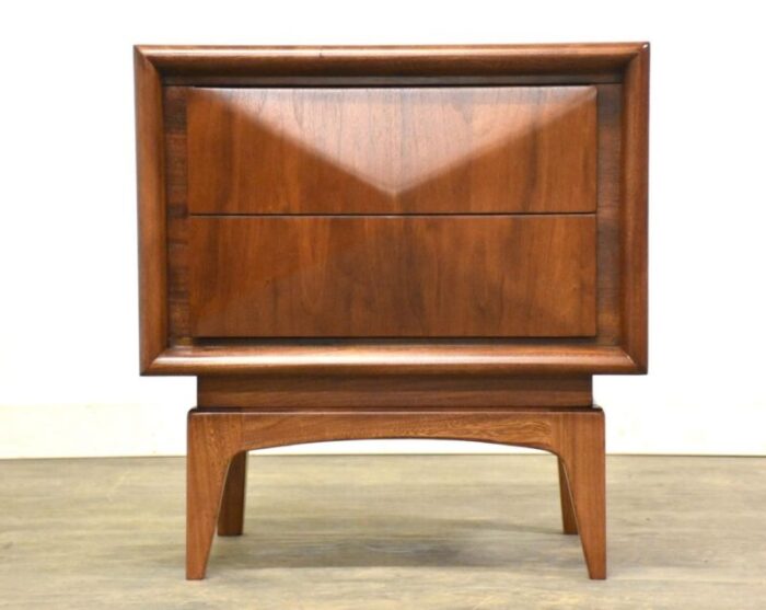 refinished walnut diamond front nightstand 0858