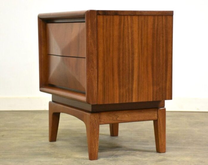 refinished walnut diamond front nightstand 0988