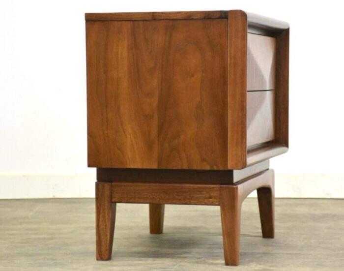 refinished walnut diamond front nightstand 1574