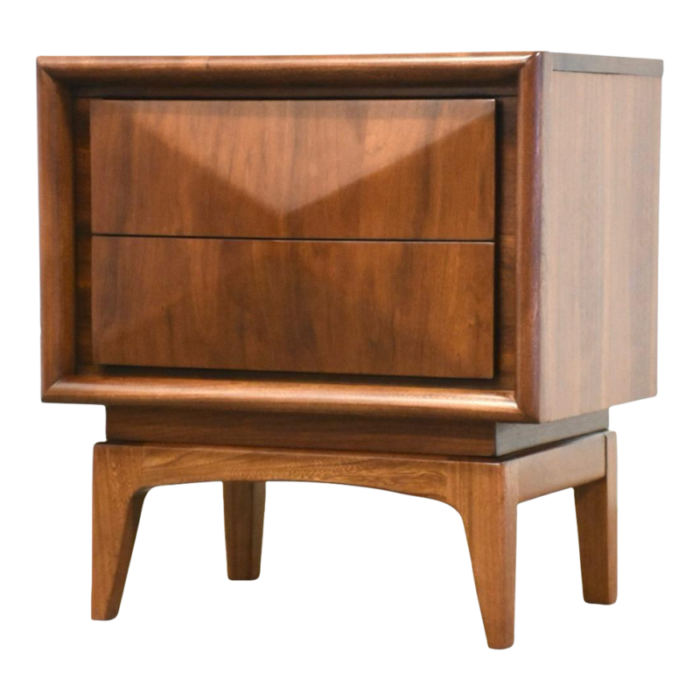 refinished walnut diamond front nightstand 3302