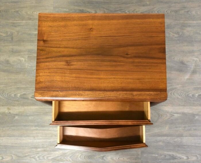 refinished walnut diamond front nightstand 9436