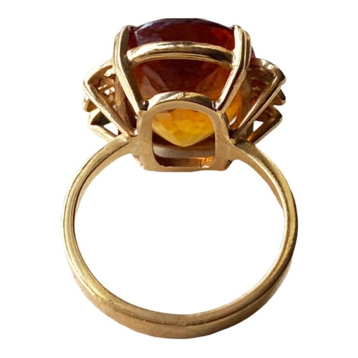 retro 18k gold imperial citrine brazilian quartz ring size 6 1318