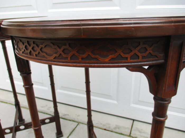 round mahogany chippendale side tables 0002