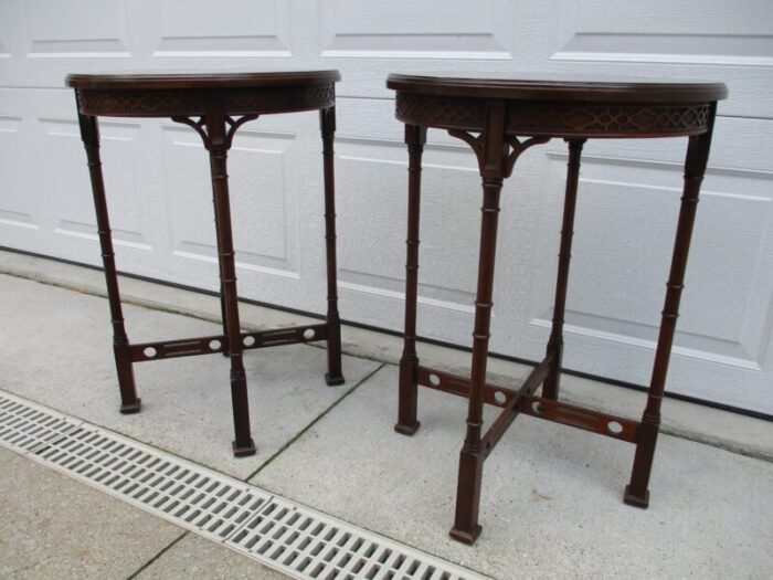 round mahogany chippendale side tables 0057