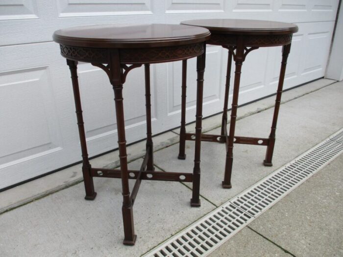 round mahogany chippendale side tables 3523