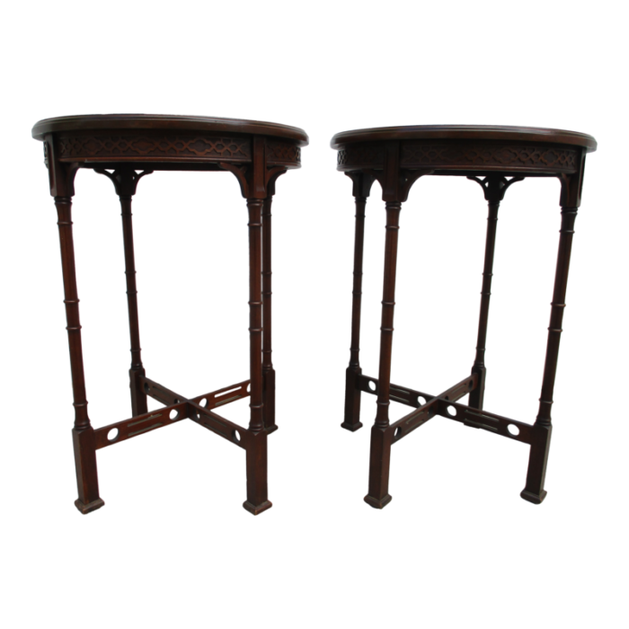 round mahogany chippendale side tables 5378