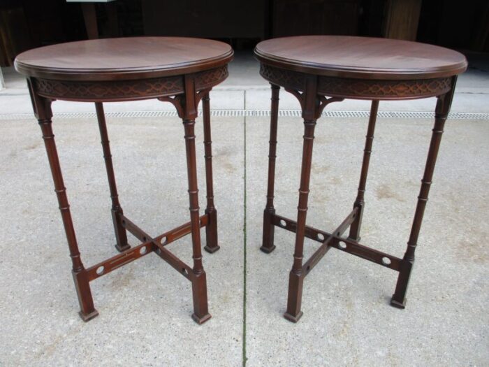 round mahogany chippendale side tables 6516