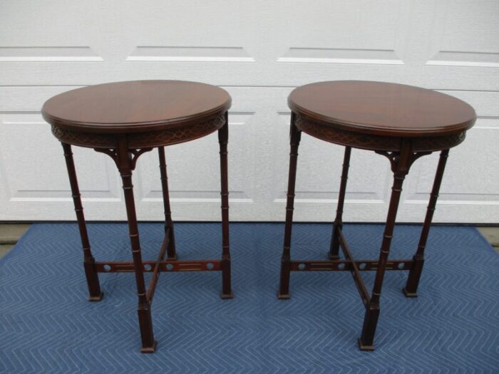 round mahogany chippendale side tables 7060