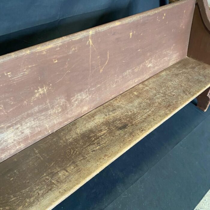 rustic 19th century americana church pew bench with original paint 0265