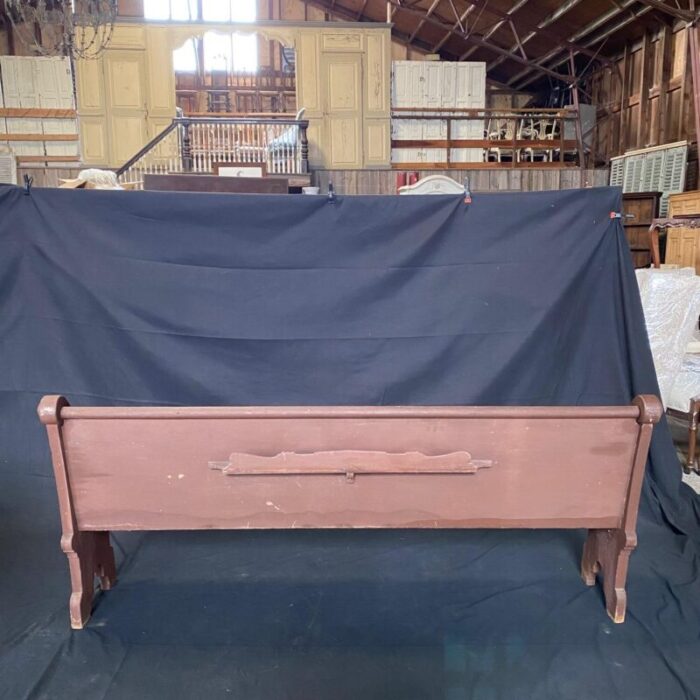 rustic 19th century americana church pew bench with original paint 6874