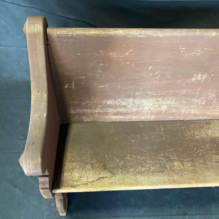 rustic 19th century americana church pew bench with original paint 8020