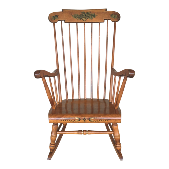 s bent brothers hitchcock style paint decorated maple rocking chair 2850