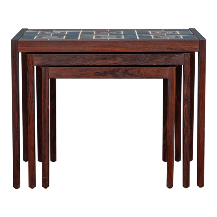 scandinavian rosewood nesting tables set of 3 1304