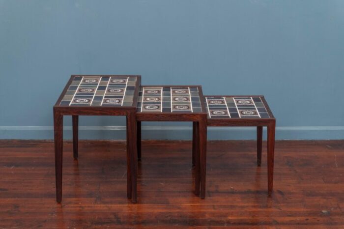 scandinavian rosewood nesting tables set of 3 3445