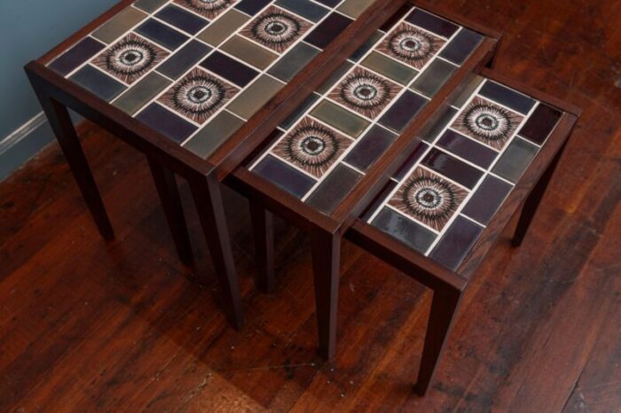 scandinavian rosewood nesting tables set of 3 3774