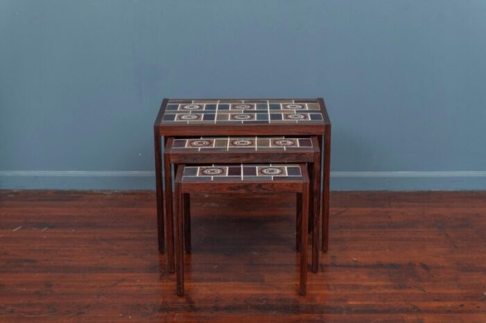 scandinavian rosewood nesting tables set of 3 7267