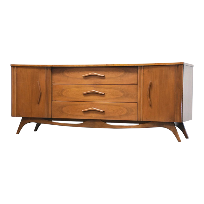 sculpted boomerang walnut dresser 3564